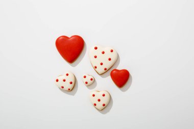 Valentines Day cookies on light background food top view holiday concept