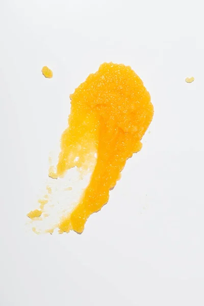 White Background Scrub Swatch Orange Cosmetics Lotion — Stock Photo, Image