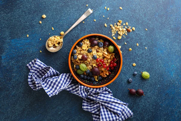 Granola Con Frutas Verano Desayuno Saludable —  Fotos de Stock