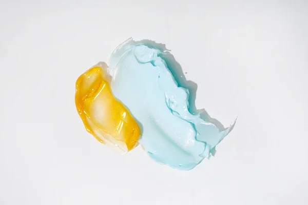 Blue Yellow Cosmetic Smugde Light Surface — Stock Photo, Image