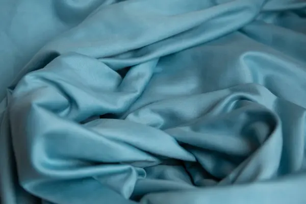 Textúra Kék Pamut Szatén Ágynemű Háttér — Stock Fotó