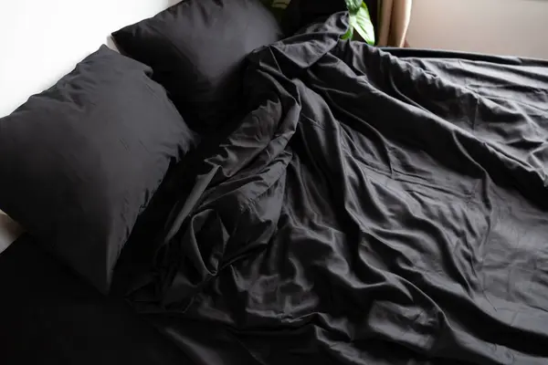 Black bed clothes cotton bedding  textures