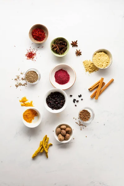 Overhead View Spice Mix Light Surface — Stock Photo, Image