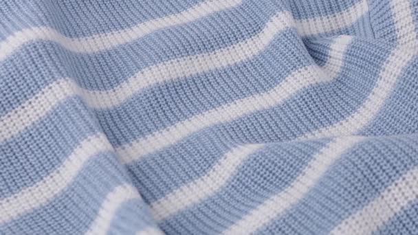 ストライプコットン編みセーター 閉じる — ストック動画