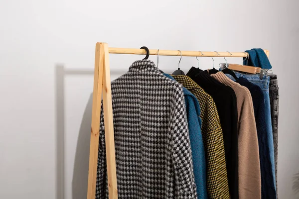 Winter Demi Season Wardrobe Items Wool Sweater Coat — Stock Photo, Image