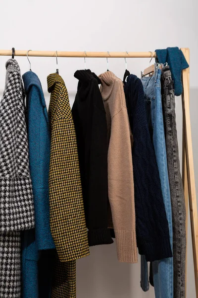 Winter Demi Season Wardrobe Items Sweater Coat — Stock Photo, Image