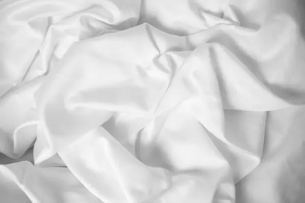 Texture White Cotton Satin Bed Linen Background — Stock Photo, Image