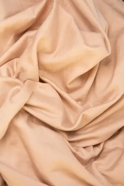 Light Beige Satin Bed Linen Fabric Texture — Stock Photo, Image