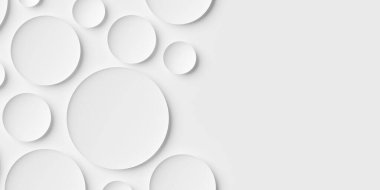 Rasgele boyutlandırılmış beyaz yuvarlak kase şekilli arka plan duvar kağıdı afişi deseni kopya alanı, 3 boyutlu illüstrasyon