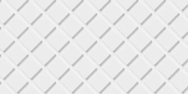 偏移白色立方体方块阵列背景壁纸横幅全框填充 对角线旋转 三维插图 — 图库照片