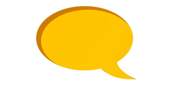 Single Empty Speech Bubble Balloon Inset Orange Background Shadow Information — Stock Photo, Image
