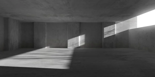 Abstrakter Großer Leerer Moderner Betonraum Mit Sonnenlicht Durch Wandöffnung Säulen — Stockfoto