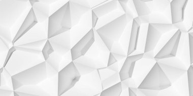 Random shifted white polygon geometrical prism structure pattern background wallpaper banner, 3D illustration