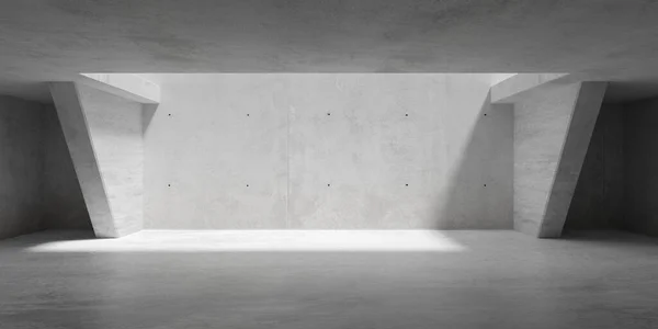 Abstrakter Großer Leerer Moderner Betonraum Mit Großer Deckenöffnung Rücken Schrägen — Stockfoto