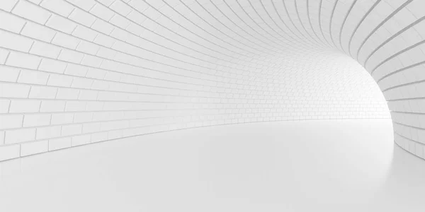Branco Vazio Túnel Abstrato Fundo Corredor Com Paredes Tijolo Iluminado — Fotografia de Stock