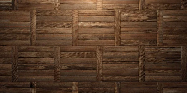 Rectangular Arranged Warm Brown Wood Boards Planks Surface Background Texture — Stock Photo, Image