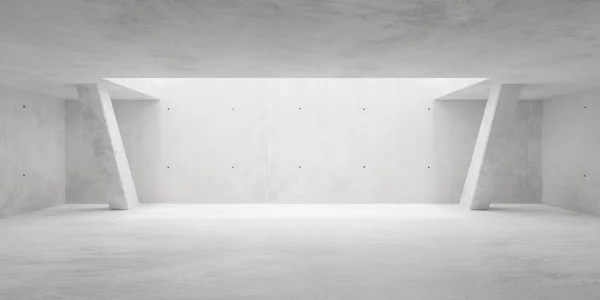 Abstrakter Großer Leerer Moderner Betonraum Mit Großer Deckenöffnung Rücken Schräg — Stockfoto