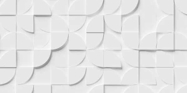回転抽象オフセット大きな白い多角形の四角形の円のパターンの背景壁紙バナーフラットは 上から上のクローズアップ 3Dイラストから上のビューをレイアウト — ストック写真