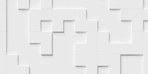 Offset Zwei Ebenen Kleine Weiße Eckige Würfel Boxen Blockieren Hintergrund — Stockfoto