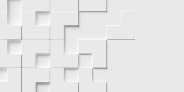 Смещение Двух Уровней Маленький Белый Угол Кубических Коробок Блока Фона — стоковое фото