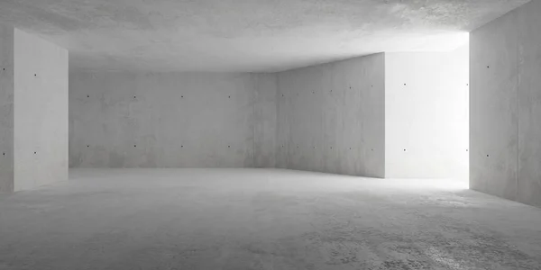 要約大 角度の壁と現代のコンクリートの部屋 間接光とラフフロア 産業インテリア背景テンプレート 3Dイラスト — ストック写真