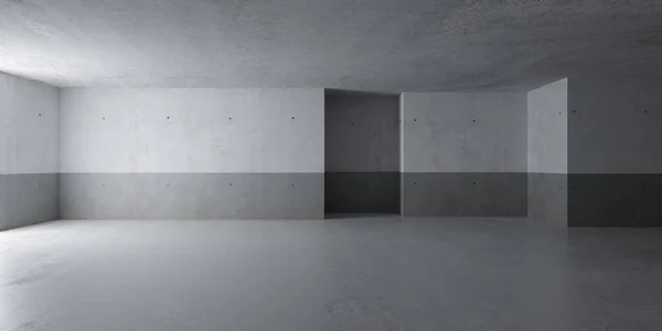 Grande Pièce Abstraite Vide Moderne Béton Murs Moitié Peints Lumière — Photo