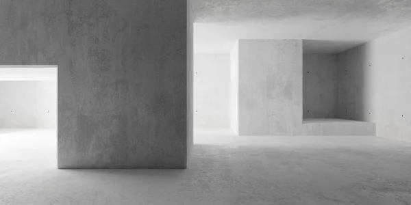 Grande Pièce Abstraite Vide Moderne Béton Avec Murs Séparation Inclinés — Photo