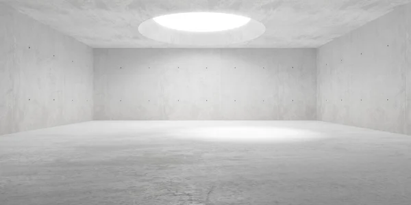 Анотація Порожня Сучасна Бетонна Кімната Круглим Бахромою Стелі Грубим Підлогою — стокове фото