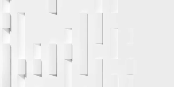 Véletlen Eltolódott Szórt Fehér Téglalap Kockák Elhalványuló Geometriai Háttér Tapéta — Stock Fotó