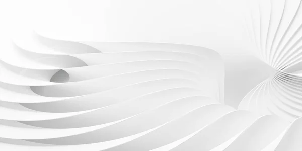 Primer Plano Onda Abstracta Moderna Curva Forma Curva Brillante Blanco — Foto de Stock