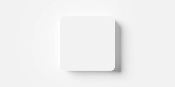 Modern Minimal Fehér Egyszínű Ofszet Kerek Négyzet Geometriai Dobogó Háttér — Stock Fotó