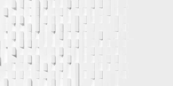 ランダムシフトインセットとコピースペース 3Dイラストと幾何学的背景壁紙バナーパターンをフェージング白い小さな長方形キューブをオフセット — ストック写真