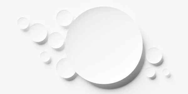 White Paper Cut Circle Bowl Shaped Geometric Shapes Background Wallpaper — Stock Photo, Image