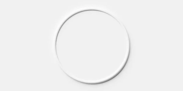 Kulatý Měkký Bílý Kruh Bílém Pozadí Neomorfismus Abstraktní Minmal Moderní — Stock fotografie
