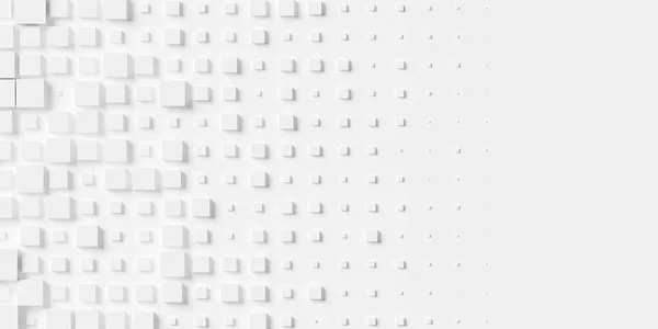 Zufällig Skalierte White Cube Boxen Blockieren Hintergrundtapete Banner Verblassen Mit — Stockfoto