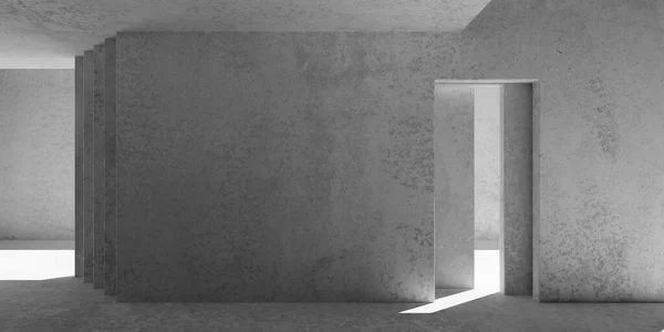 Abstrato Grande Vazio Sala Concreto Moderno Com Múltiplas Paredes Divisórias — Fotografia de Stock