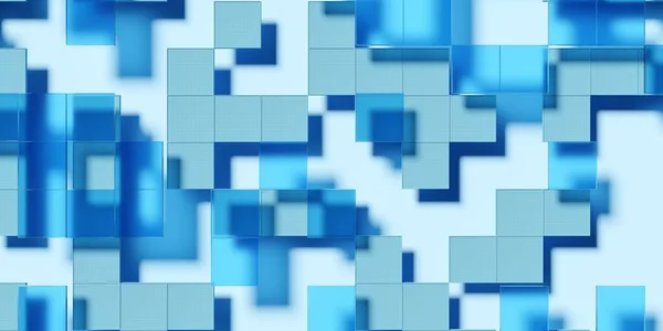 Abstrait Bleu Moderne Minimaliste Abstrait Cubes Verre Blocs Fond Écran — Photo