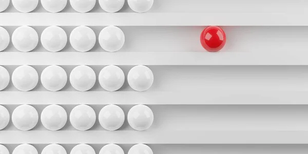 Abacus Abstrato Com Contas Brancas Uma Conta Vermelha Fundo Branco — Fotografia de Stock