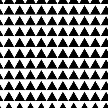 Soyut siyah ve beyaz tek renkli geometri yatay üçgen zig-zag şablon desen arka planı