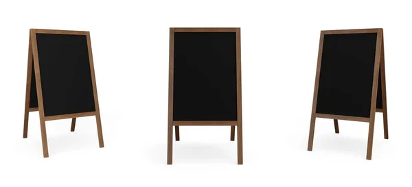 Blank Empty Sandwich Board Pavement Sign Customer Stopper Blackboard Wooden — Stock Photo, Image