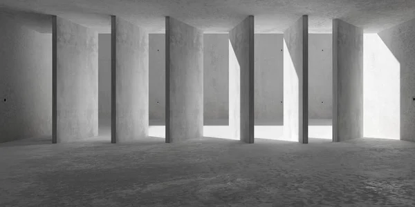 Abstrato Vazio Sala Concreto Moderno Com Elementos Concreto Girado Piso — Fotografia de Stock