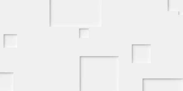 随机大小的大型白色镶嵌正方形或立方体几何物体背景墙纸横幅图案 3D插图 免版税图库照片