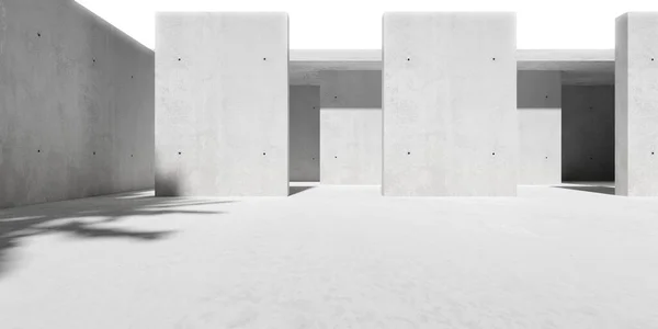 Abstrakter Leerer Moderner Innenhof Aus Beton Mit Reihen Breiter Säulen — Stockfoto