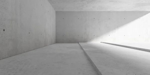 抽象的な空 大きなステップと荒い床を持つ現代コンクリートルーム 産業インテリア背景テンプレート 3Dイラスト — ストック写真