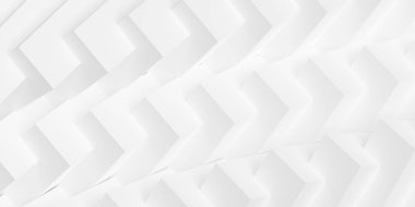 Soyut modern minimal beyaz zig-zag dikey merdivenler veya basamaklar geometri desenli arka plan, 3D illüstrasyon