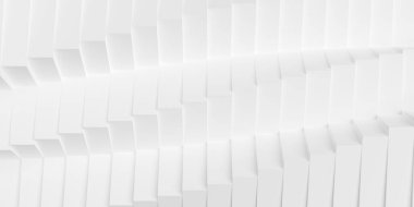 Soyut modern minimal beyaz dikey döndürülmüş merdiven veya basamaklar geometri desen arkaplan, üç boyutlu illüstrasyon