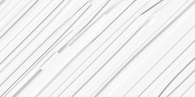 Rastgele köşegen beyaz çizgiler dizisi geometrik beyaz arkaplan duvar kağıdı desenli düz yukarıdan yatıyordu, 3D illüstrasyon