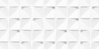 Yukarı ve aşağı katlanmış beyaz düzlem kareleri beyaz arka plan duvar kağıdı afiş düz yatıyordu, üç boyutlu illüstrasyon