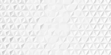 Rastgele dönüştürülmüş beyaz üçgen arkaplan duvar kağıdı afişi içeriden dışarıya dönüyor, 3 boyutlu illüstrasyon