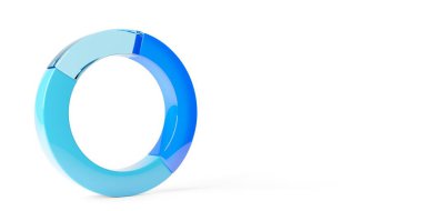 Beyaz arkaplan, finansal büyüme, istatistik veya fotokopi alanı ile yatırım grafik konsepti üzerinde duran farklı materyaller pasta şeması iş diyagramı, 3D illüstrasyon